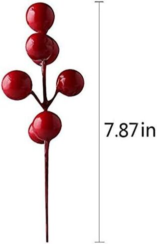 Pack of 10 Christmas Decor Red Artificial Berry Stems Holly Christmas Berries Tree Decorations Crafts for Festival Holiday and Home Decor Festive Party Shopping Malls Dress Up in Saudi Arabia