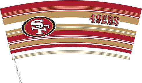Tervis NFL San Francisco 49ers - Hype Stripes صنع في الولايات المتحدة الأمريكية كوب سفر معزول بجدار مزدوج يحافظ على المشروبات باردة وساخنة، 16oz، كلاسيكي in Kuwait