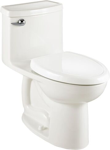 American Standard 612AA001.020 Compact Cadet 3، مرحاض من قطعة واحدة مع مقعد بطيء الإغلاق وحلقة شمع، واجهة ممدودة، تدفق لليد اليسرى، أبيض، 1.28 gpf in Kuwait