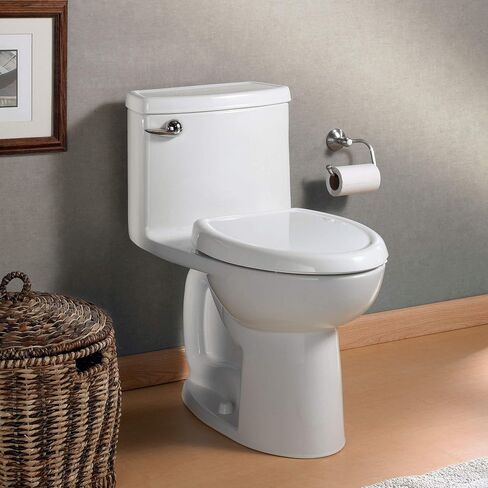 American Standard 612AA001.020 Compact Cadet 3، مرحاض من قطعة واحدة مع مقعد بطيء الإغلاق وحلقة شمع، واجهة ممدودة، تدفق لليد اليسرى، أبيض، 1.28 gpf in Kuwait