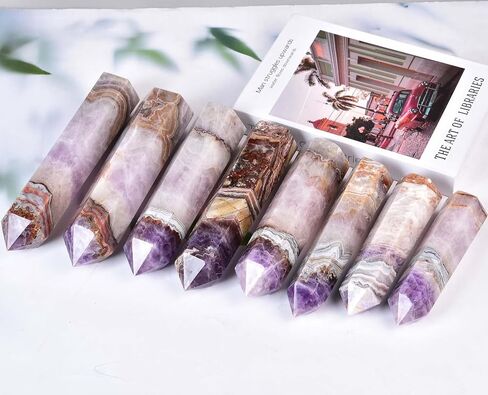 Purple Amethyst Agate Stone Tower Obelisk Large Healing Crystal Rock Point Wand Reiki Healing Gifts 1.7-2.2 LBS in Saudi Arabia