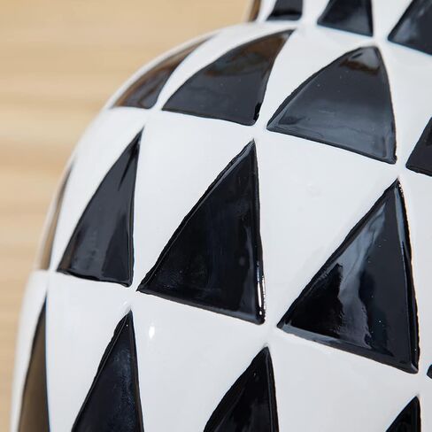 Black Ceramic Vase Nordic Minimalist Style Decor for Countertop Center Dresser Kitchen Living Room Home Decor Mirror Surface Black and White Abstract Vase(W338) in Saudi Arabia