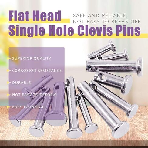 Swpeet 96Pcs Clevis Pin Assortment Kit, 304 Stainless Steel M3 M4 M5 12 Type Flat Head Pin with Hole Location Pin T-Shape Round Pin with Plastic Box in Saudi Arabia