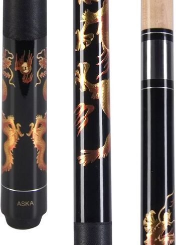 عصا ASKA Golden Dragon Pool Cue، من الكتان الأيرلندي، طرف صلب بطبقات 13 مم in Kuwait