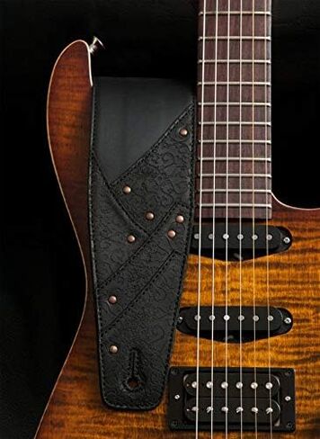 "Overland Full Grain Leather Guitar Strap For Electric, Acoustic, and Bass Guitars in Saudi Arabia