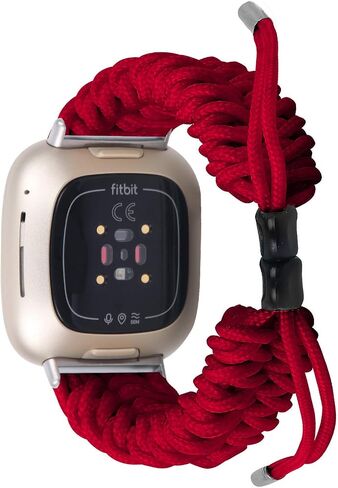FitTurn Compatible with Fitbit versa 4/versa 3 & Sense/Sense 2 Band, Replacement Wristband Sports Braided Nylon Friendship Rope with Adjustable Outdoor Survival Weave Bohemia Bracelet Drawstring Clasp in Saudi Arabia