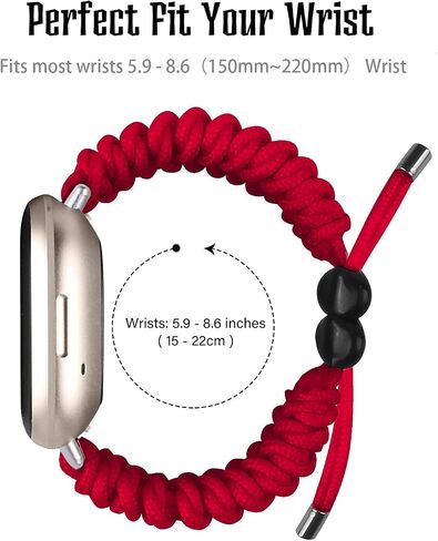 FitTurn Compatible with Fitbit versa 4/versa 3 & Sense/Sense 2 Band, Replacement Wristband Sports Braided Nylon Friendship Rope with Adjustable Outdoor Survival Weave Bohemia Bracelet Drawstring Clasp in Saudi Arabia