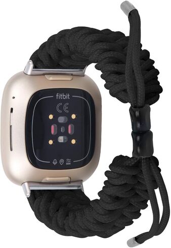 FitTurn Compatible with Fitbit versa 4/versa 3 & Sense/Sense 2 Band, Replacement Wristband Sports Braided Nylon Friendship Rope with Adjustable Outdoor Survival Weave Bohemia Bracelet Drawstring Clasp in Saudi Arabia