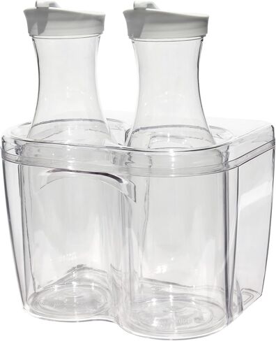 مجموعة أدوات تقديم زجاجات النبيذ المبردة بالثلج والإبريق - تتضمن إبريقين سعة 1.35 لتر | مبرد زجاجات الشمبانيا والنبيذ | مبرد مقاوم للكسر للحانات والأماكن الخارجية | يحافظ على برودة الزجاجات لفترة أطول in Kuwait