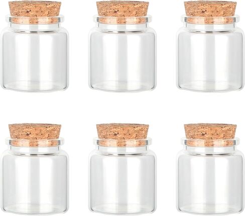 زجاجات زجاجية دائرية مزخرفة من ماجيك سيزون مع سدادات من الفلين (6 قطع / 1.7 أونصة سائلة) in Kuwait