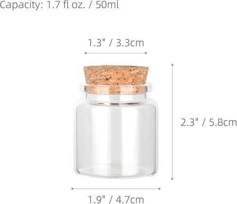 زجاجات زجاجية دائرية مزخرفة من ماجيك سيزون مع سدادات من الفلين (6 قطع / 1.7 أونصة سائلة) in Kuwait