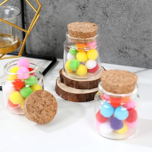 زجاجات زجاجية دائرية مزخرفة من ماجيك سيزون مع سدادات من الفلين (6 قطع / 1.7 أونصة سائلة) in Kuwait