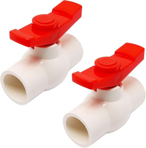 2 قطعة صمام كروي PVC مقاس 1 بوصة، صمام إغلاق المياه مع مقبض دوار بسهولة، مُقدر بـ 150 رطل لكل بوصة مربعة (1 بوصة) in Kuwait