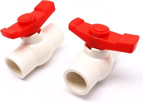 2 قطعة صمام كروي PVC مقاس 1 بوصة، صمام إغلاق المياه مع مقبض دوار بسهولة، مُقدر بـ 150 رطل لكل بوصة مربعة (1 بوصة) in Kuwait