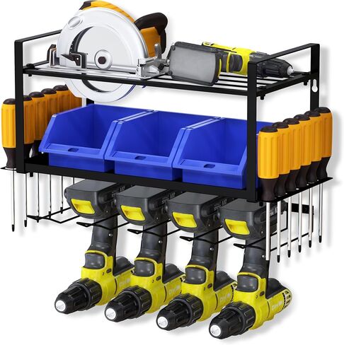 Power Tool Organizer Wall Mount and Tool Storage Bins- Power Tool Storage Rack to Streamline Your Work Space - Tool Organizer Wall Mount with Durable Craftsmanship - 15.7" x 7.87" x 7.87" in Saudi Arabia