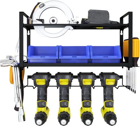 Power Tool Organizer Wall Mount and Tool Storage Bins- Power Tool Storage Rack to Streamline Your Work Space - Tool Organizer Wall Mount with Durable Craftsmanship - 15.7" x 7.87" x 7.87" in Saudi Arabia