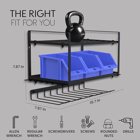 Power Tool Organizer Wall Mount and Tool Storage Bins- Power Tool Storage Rack to Streamline Your Work Space - Tool Organizer Wall Mount with Durable Craftsmanship - 15.7" x 7.87" x 7.87" in Saudi Arabia
