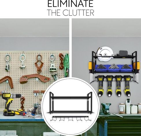 Power Tool Organizer Wall Mount and Tool Storage Bins- Power Tool Storage Rack to Streamline Your Work Space - Tool Organizer Wall Mount with Durable Craftsmanship - 15.7" x 7.87" x 7.87" in Saudi Arabia