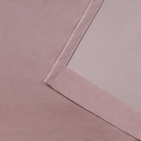 Exclusive Home Curtains EH8194-07 2-84G Velvet Heavyweight Grommet Top Curtain Panel Pair, 54x84, Blush, 2 Piece in Saudi Arabia
