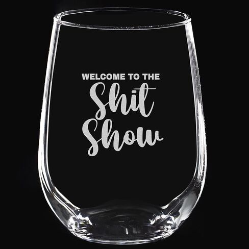 Toasted Tales Welcome to the Shit Show Drinking Glasses | 15 oz Cute Wine Glass | Novelty Gifts For Her | Home Décor Accessory | Funny Stemless Wine Glass in Saudi Arabia