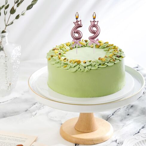 69th 96th Birthday Candles, White 96 69 Year Old Cake Topper Cute Number Birthday Candles, Birthday Party Decorations Gifts for Men Women in Saudi Arabia