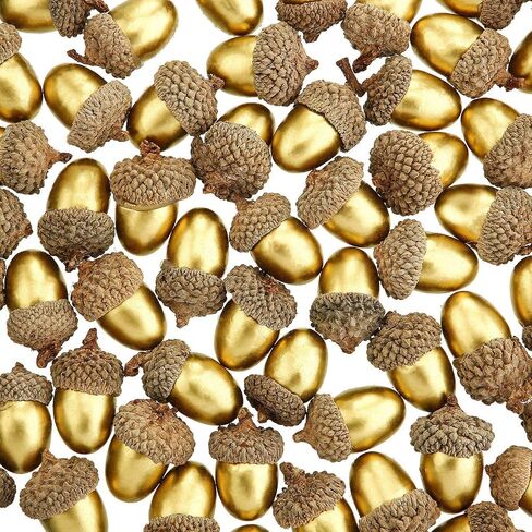 Pangda 60 Pack Artificial Acorns Lifelike with Acorn Cap Simulation Small Acorn for DIY Crafting, Wedding, House Decor (Color B) in Saudi Arabia