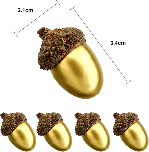 Pangda 60 Pack Artificial Acorns Lifelike with Acorn Cap Simulation Small Acorn for DIY Crafting, Wedding, House Decor (Color B) in Saudi Arabia