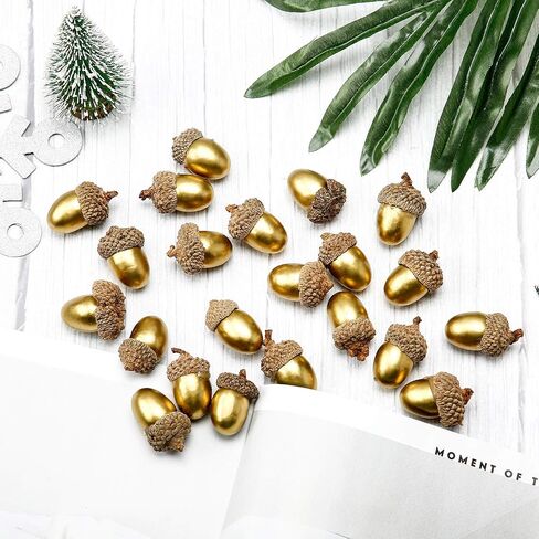 Pangda 60 Pack Artificial Acorns Lifelike with Acorn Cap Simulation Small Acorn for DIY Crafting, Wedding, House Decor (Color B) in Saudi Arabia
