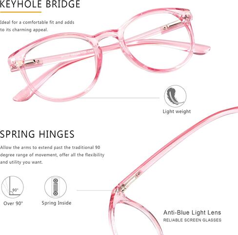 3 Pack Blue Light Blocking Glasses Round Frame Reading Glasses For Women Men, Computer Anti-Glare Anti Eyestrain Reading Glasses (Clear+Clear Gray+Black Purple, No Magnification) in Saudi Arabia