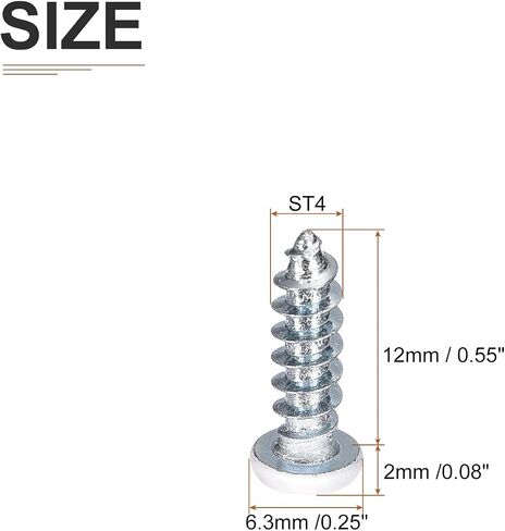 مسامير بيضاء ST4x14mm 50 حزمة - براغي من الصلب الكربوني المطلي بالزنك برأس فيليبس من الصفائح المعدنية برغي خشبي ذاتي التنصت in Saudi Arabia