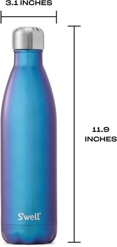 S'well Stainless Steel Water Bottle, 25oz, Blue Suede, Triple Layered Vacuum Insulated Containers Keeps Drinks Cold for 48 Hours and Hot for 24, BPA Free, Perfect for On the Go in Saudi Arabia
