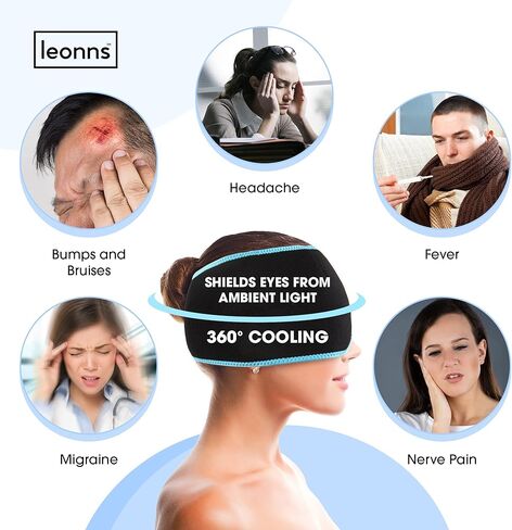 لفافة رأس الصداع النصفي - غطاء تخفيف الصداع النصفي - قناع جل الثلج لتخفيف صداع التوتر - غطاء تخفيف الصداع النصفي in Kuwait