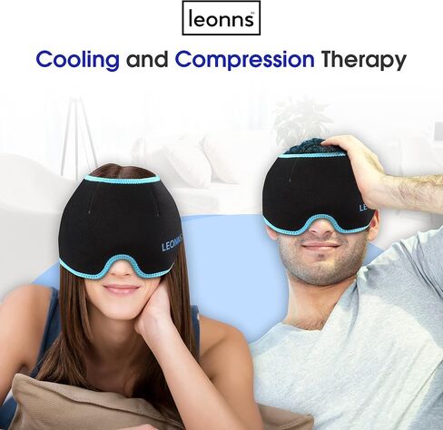 لفافة رأس الصداع النصفي - غطاء تخفيف الصداع النصفي - قناع جل الثلج لتخفيف صداع التوتر - غطاء تخفيف الصداع النصفي in Kuwait