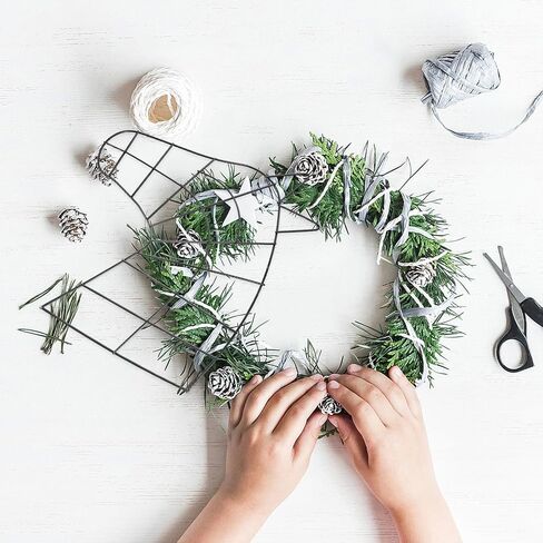 Horse Head Wire Wreath Frame Metal Floral Flower Wreaths Frame Form Making Ring for DIY Christmas New Year Party Home Outdoor Ornaments Decor Horse Lover Black in Saudi Arabia