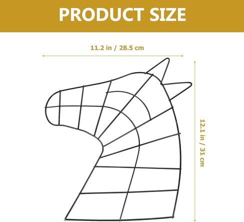 Horse Head Wire Wreath Frame Metal Floral Flower Wreaths Frame Form Making Ring for DIY Christmas New Year Party Home Outdoor Ornaments Decor Horse Lover Black in Saudi Arabia
