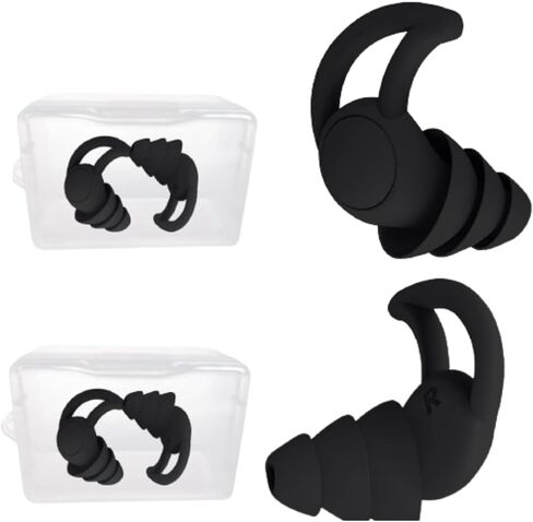 Ear Plugs for Sleeping Noise Cancelling, eapsneg Ear Plugs for Noise Reduction, Washable Hearing Protection for Work, Travel, Concert, Swimming, Sleep Snoring (Black) in Saudi Arabia