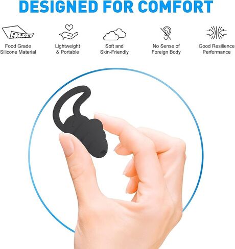 Ear Plugs for Sleeping Noise Cancelling, eapsneg Ear Plugs for Noise Reduction, Washable Hearing Protection for Work, Travel, Concert, Swimming, Sleep Snoring (Black) in Saudi Arabia
