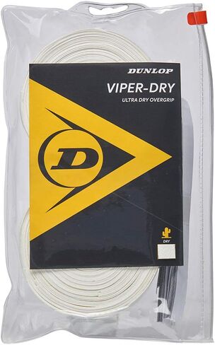 Dunlop Sports Viper-Dry Tennis/Squash/Badminton/Padel OVERGRIP (3-Pack, 12-Pack, 30-Pack Roll) (Black & White Colors) (Ultra Dry and Durable Grip for Ultimate Control) in Kuwait