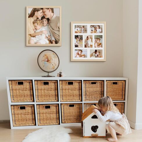 14x16 Collage Picture Frame, Wood Frame with Tempered Glass, Displays Seven 4x6 Frame Openings or One 14x16 Frame Without Mat, Family Picture Frames for Collage Wall Decor in Saudi Arabia