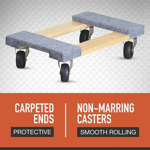 Ironton Carpeted Mover's Dolly Furniture Cart Hardwood Wheeled Moving Dolly- 1000-Lb. Capacity, 30in.L x 18in.W in Saudi Arabia