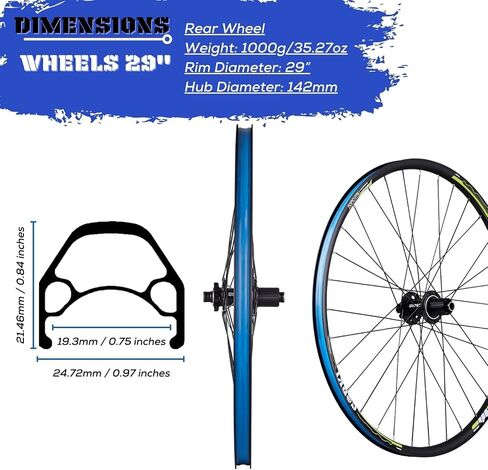 Corki Cycles TOPO Mountain Bike Wheels, 26’’27.5’’ 29’’x1.5-2.6 Inch (Thru Axle, Dual Disc Brake, Aluminum Alloy) in Saudi Arabia