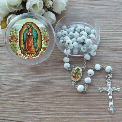 12 PCS Our Lady of Guadalupe Scented Rosaries - Perfect for Baptism, First Communion, and Religious Events in Saudi Arabia