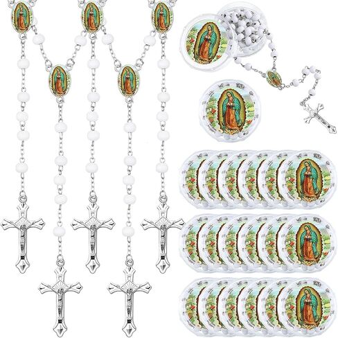 12 PCS Our Lady of Guadalupe Scented Rosaries - Perfect for Baptism, First Communion, and Religious Events in Saudi Arabia