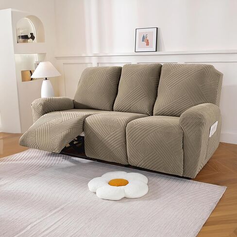 NORTHERN BROTHERS Recliner Chair Covers - 4 Pieces Lazy Boy Recliner Covers That Stay in Place, Reclining Chair Cover Recliner Slipcover, Dark Gray in Kuwait