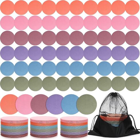 60 Pcs Small Spots Markers for Gym Floor Markers Morandi Color Poly Spots Flat Non Slip Floor Dots Cones Agility PVC Equipment for Classroom Football Soccer Sports Training Dance in Saudi Arabia