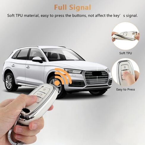 PIFOOG White Key Fob Cover for Jeep Grand Cherokee Compass Renegade Accessories TPU Soft Car Keys Case Shell Protector Bling Keychain 5 Buttons Girly Women Cute in Kuwait