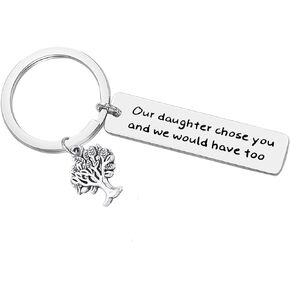 Son-in-Law Keychain Our Daughter Chose You and We Would Have Too Keyring Gifts for Son in Law Anniversary, Wedding or Family Reunion, Our Daughter Chose You Keychain, 1 pcs
