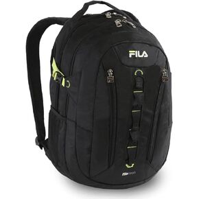 Fila Vertex Tablet and Laptop Backpack, Black/NEON, One Size