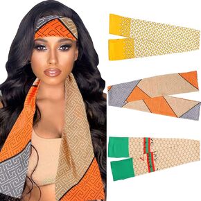 3 Pcs Colorful Edge Scarf Stain Edge Laying Scarf for Wigs Non Slip Hair Wrap Scarf for Women Silk Fashion Headband Scarf for Yoga, Sport, Makeup,Clothes, Handbags