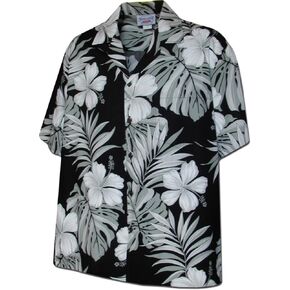 قميص هاواي Monstera Leaf Hibiscus Floral للرجال